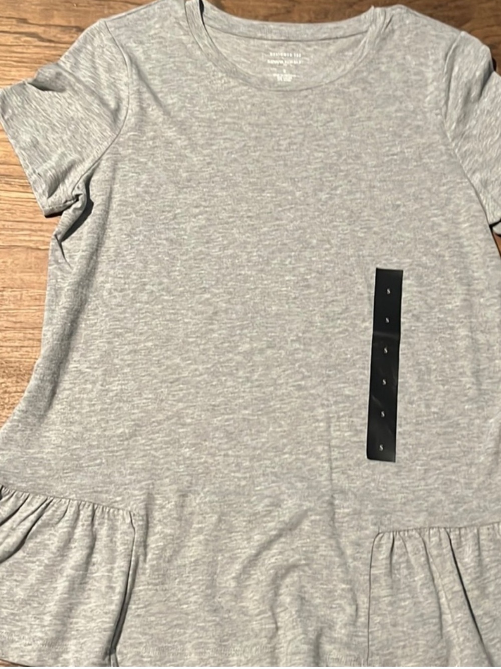 Banana Republic Heather Gray Short Sleeve Peplum Tee